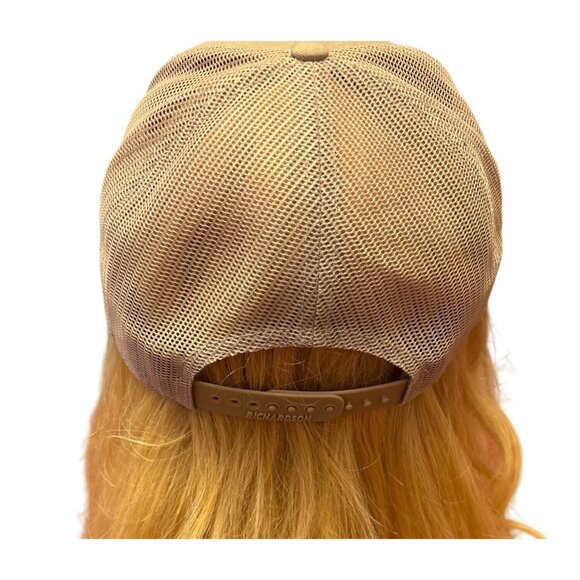 Richardson Adjustable Mesh Back Trucker Hat Brown & Tan "Back Packer" Logo - Picture 3 of 5